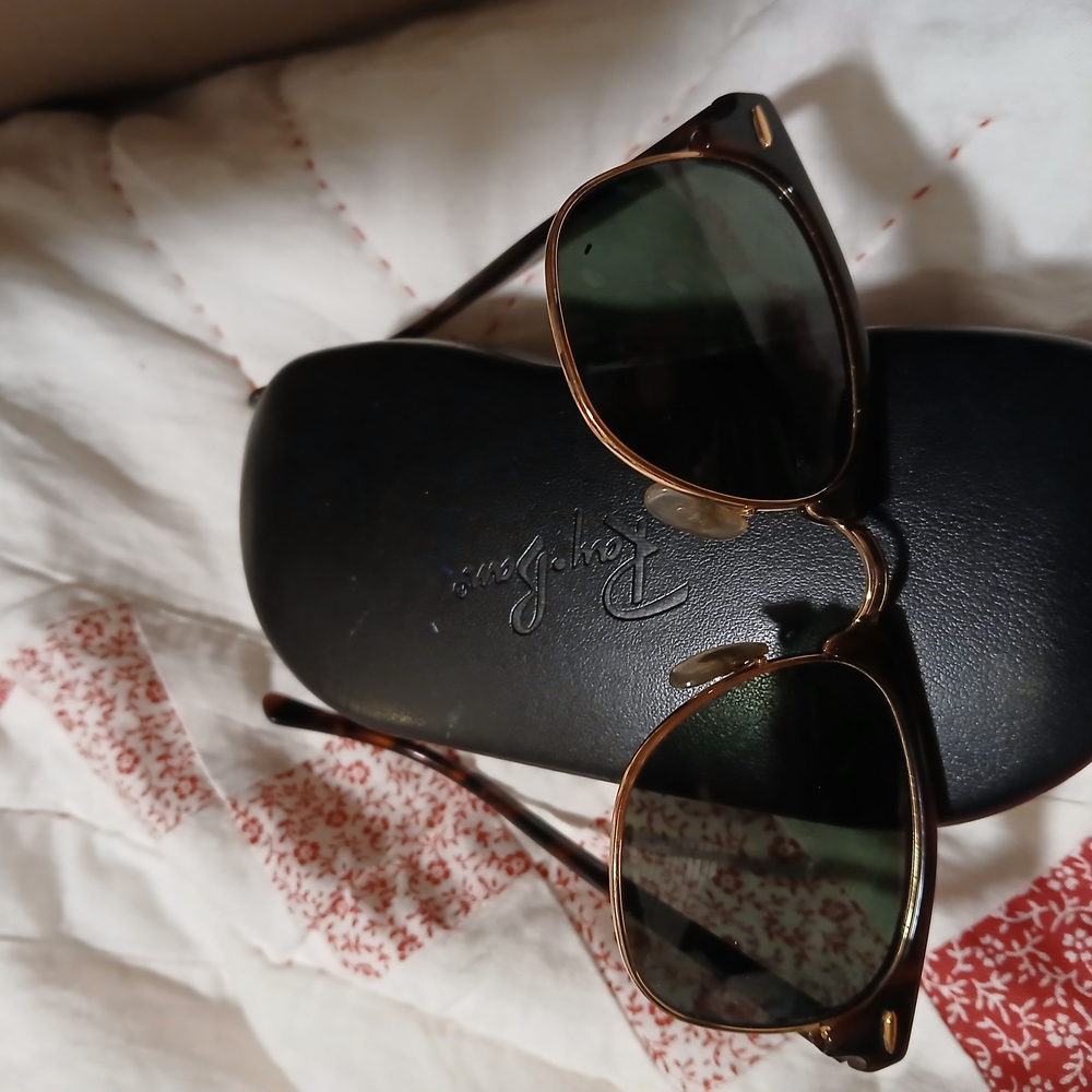 Ray-Ban Gold and Black Sunglasses